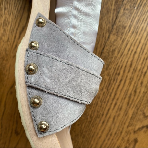 Gucci Blue Suade Horsebit Clog Sandals - Picture 7 of 13